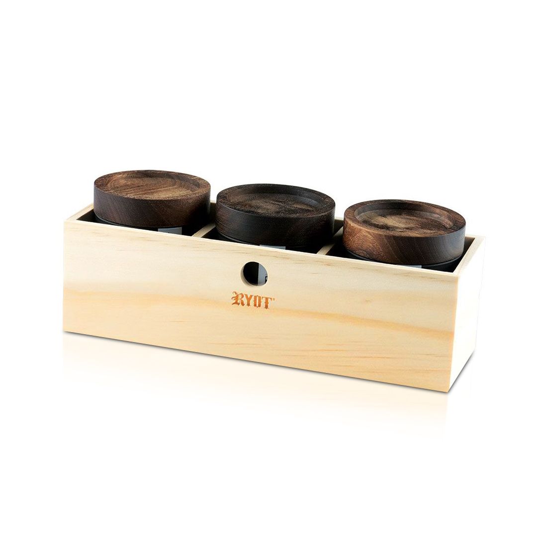 RYOT - Storage Box & 3 Black Glass Storage Jars