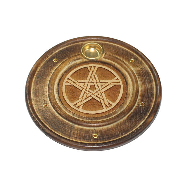 Holistic - Incense Holder, Crafted Wood Disc