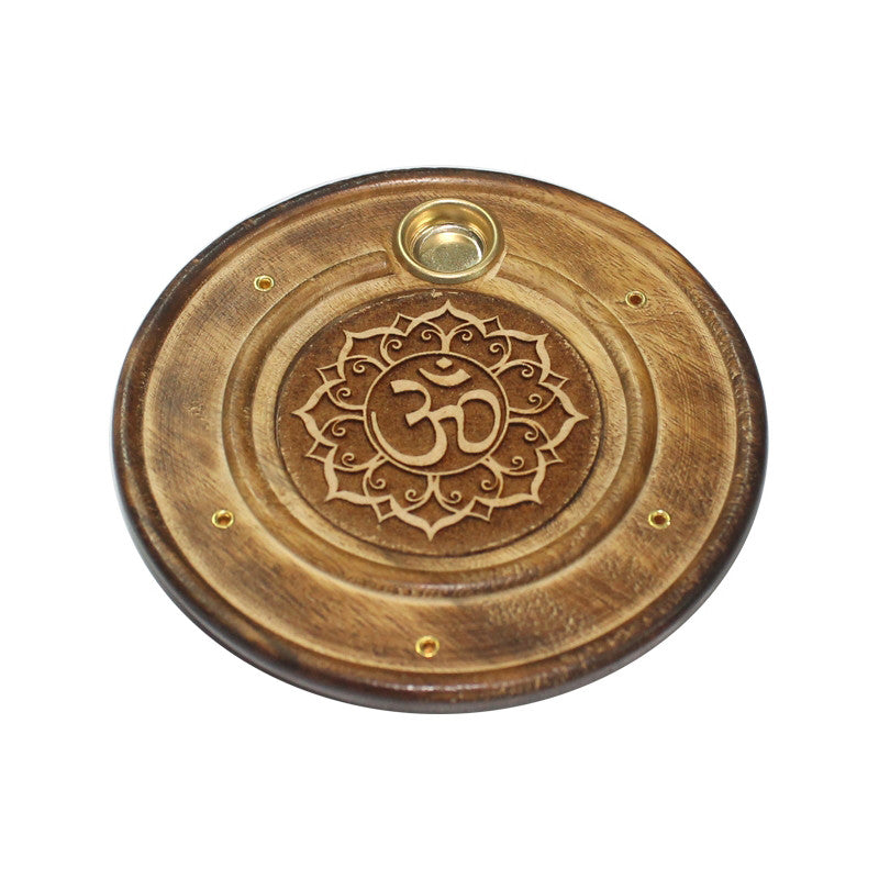 Holistic - Incense Holder, Crafted Wood Disc