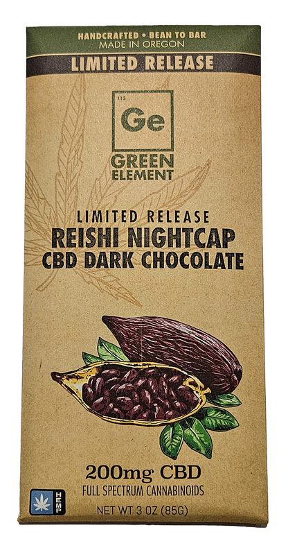 Green Element - 200:15:10, CBD/CBN/THC Chocolate, Reishi Nightcap Dark Chocolate