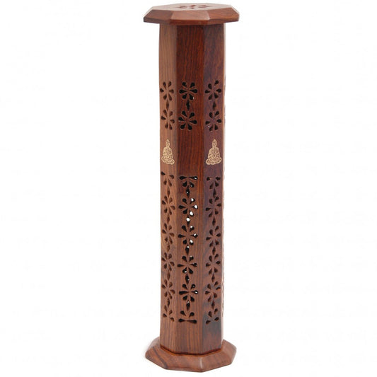 Holistic - Incense Holder, Carved Wooden Tower