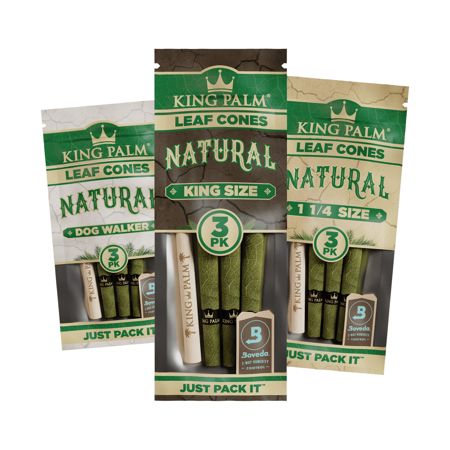 King Palm - Natural Leaf Cones, 3pk