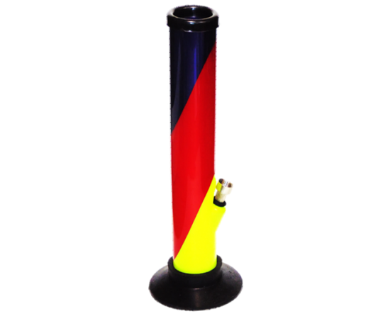 Acrylic Waterpipe - 30cm, Straight, Funky Triple Spiral Colour