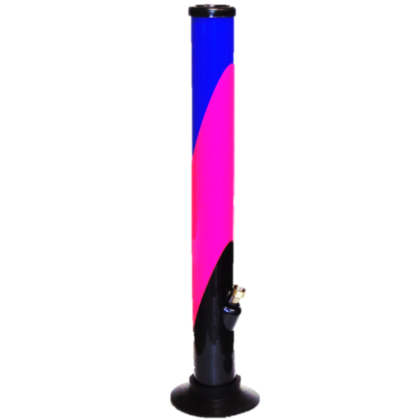 Acrylic Waterpipe - 50cm, Straight, Funky Triple Spiral Colour