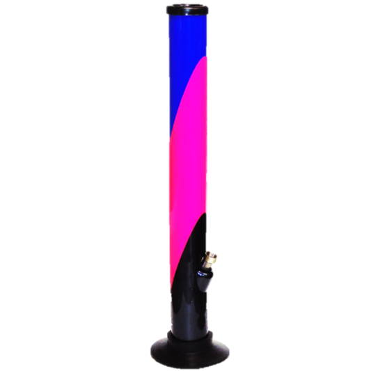 Acrylic Waterpipe - 50cm, Straight, Funky Triple Spiral Colour