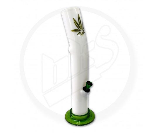 Acrylic Waterpipe - 22cm, Leaner, Milk Leaf