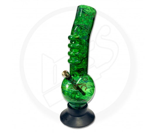 LOUD - Acrylic Waterpipe, 30cm, Bubble Base Grippa Leaner, Swirls