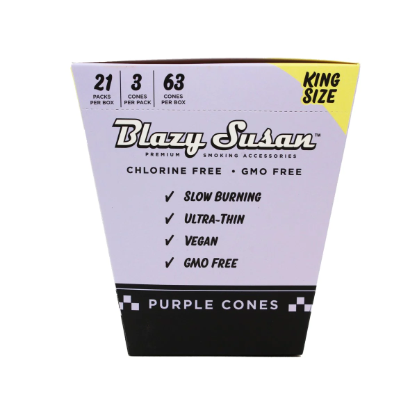 Blazy Susan - Purple, King Size Cones, 3pk