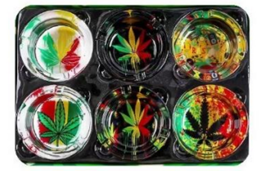 Glass Ashtray - Leaf Design