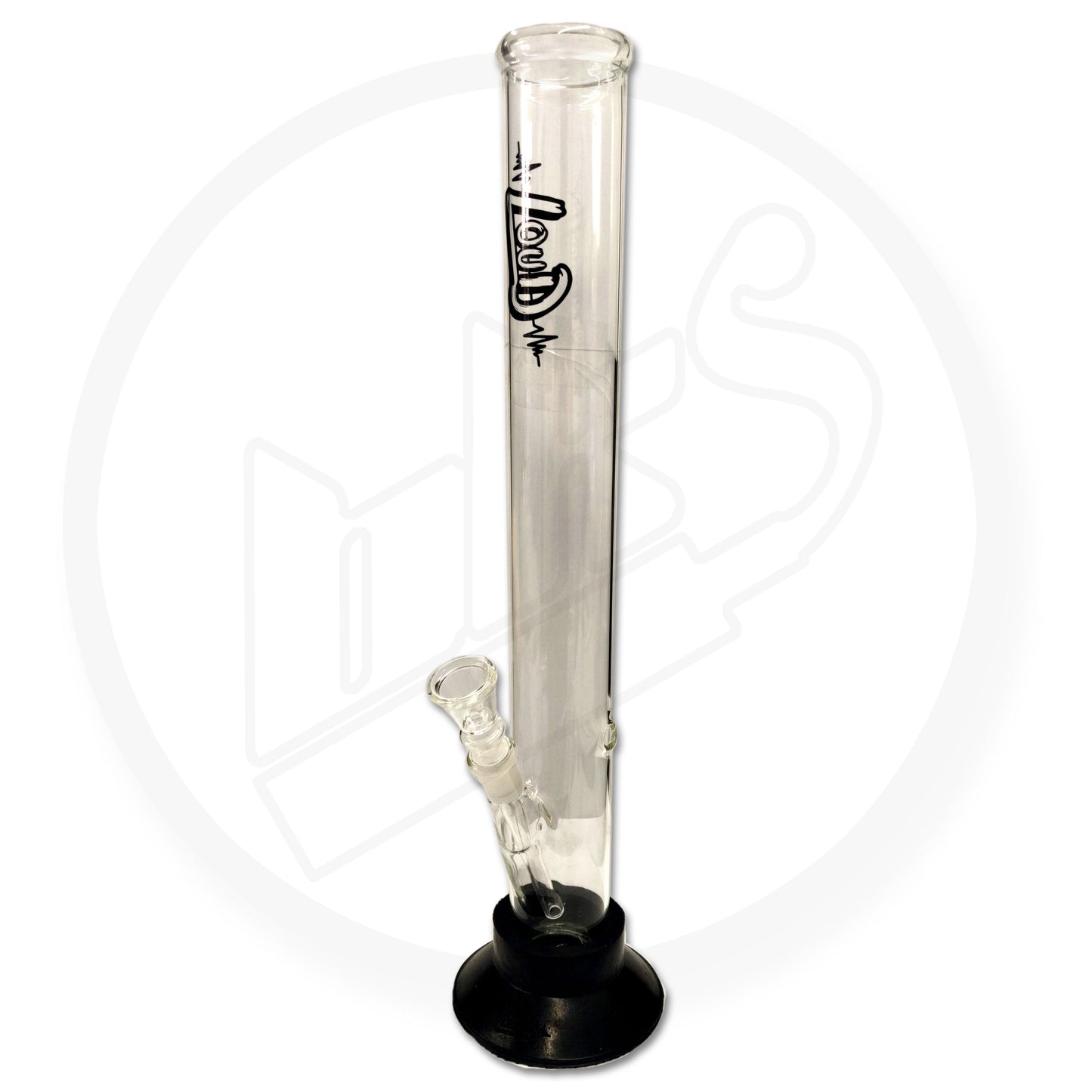 LOUD - Glass Waterpipe, 40cm, Straight with Rubber Base