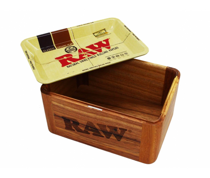 RAW - Wooden Cache Box, Storage Box & Rolling Tray