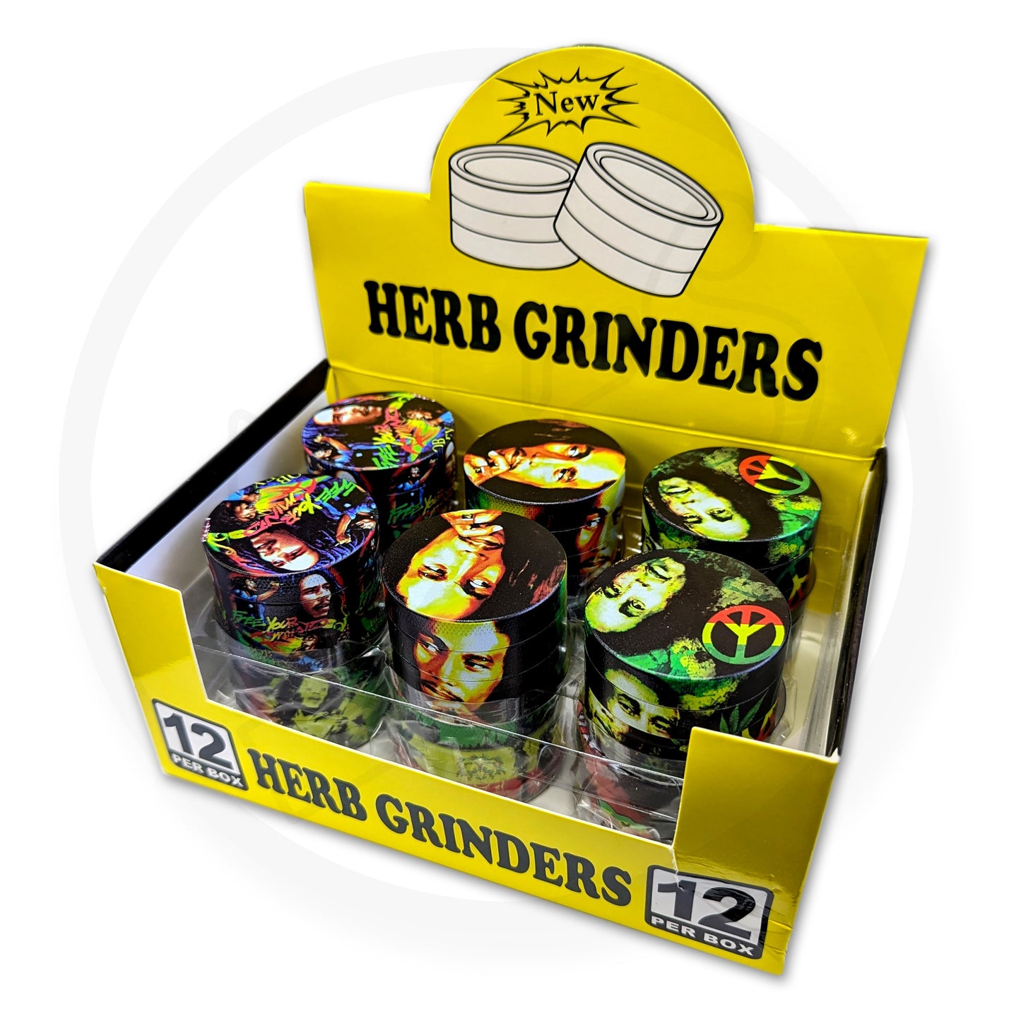 Grinder - 50mm, 4pc Metal, Marley Rasta