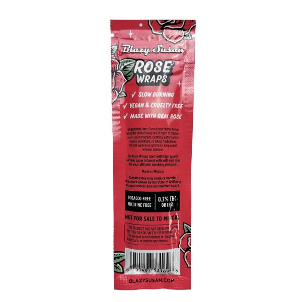 Blazy Susan - Rose Wraps Rose Extract, Vegan Blunt Wraps