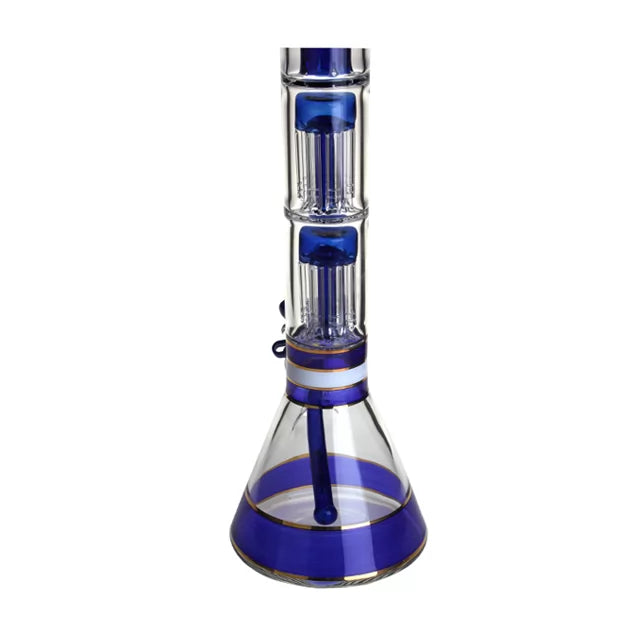 Phoenix Star - Glass Waterpipe, 45cm Beaker with Ice Catcher, Splash Guard and Double 8 Arm Percolators