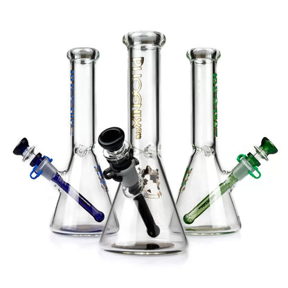 Phoenix Star - Glass Waterpipe, 25cm Beaker, Coloured Downstem and Bowl