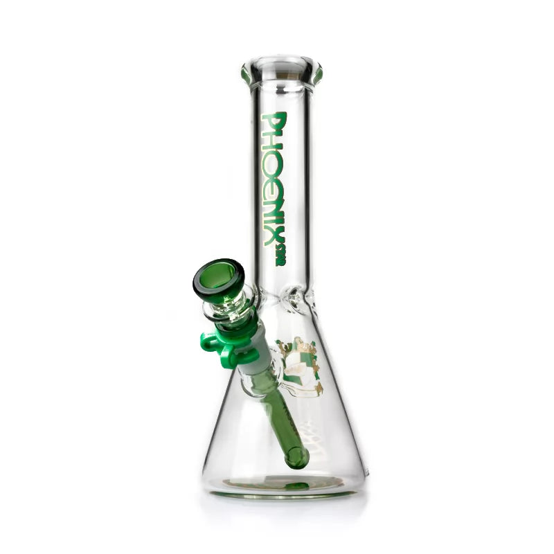 Phoenix Star - Glass Waterpipe, 25cm Beaker, Coloured Downstem and Bowl