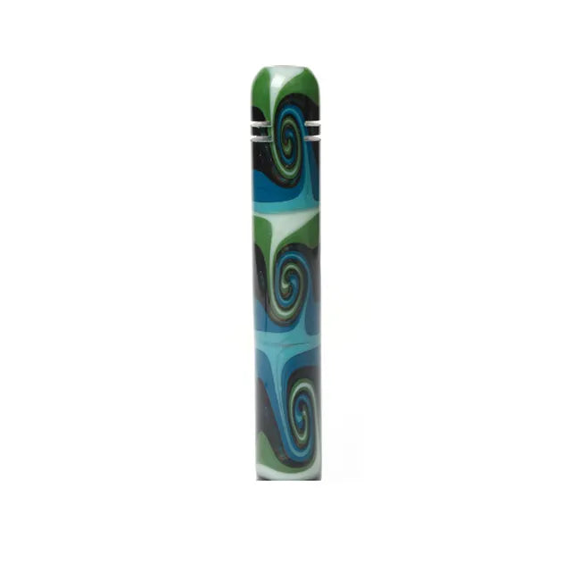 Phoenix Star - Downstem and Short Bowl, with American Colour Rod Green, 4 Inch Length