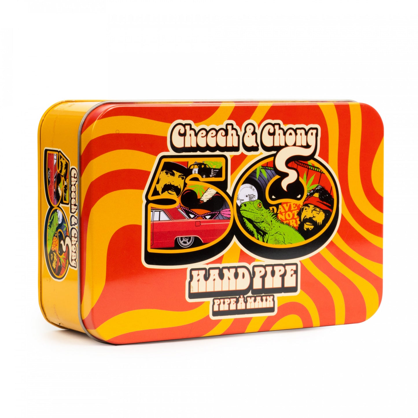 Cheech & Chong - Glass Pipe, 13cm - 50th Anniversary Sherlock in a Collectible Tin