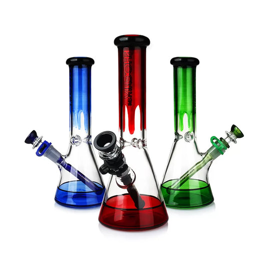 Phoenix Star - Glass Waterpipe, 25cm Coloured Drip Ice Catcher