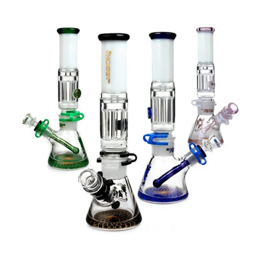 Phoenix Star - Glass Waterpipe, 30cm Beaker, with Freezable 8 Armed Pillar Percolator