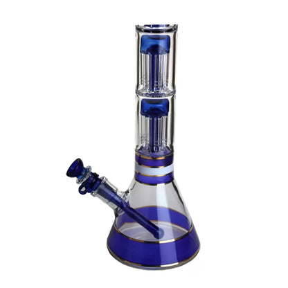 Phoenix Star - Glass Waterpipe, 45cm Beaker with Ice Catcher, Splash Guard and Double 8 Arm Percolators