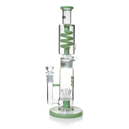 Phoenix Star - Glass Waterpipe, 35cm Straight, Sprinkler Percolator and Freezable Coil