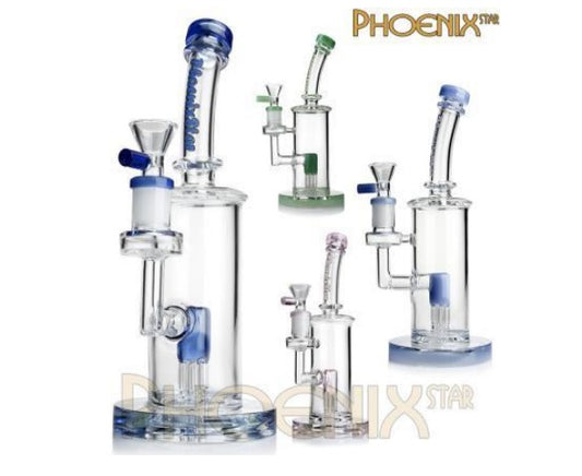 Phoenix Star - Glass Waterpipe, 22cm, 5 Arm Percolator