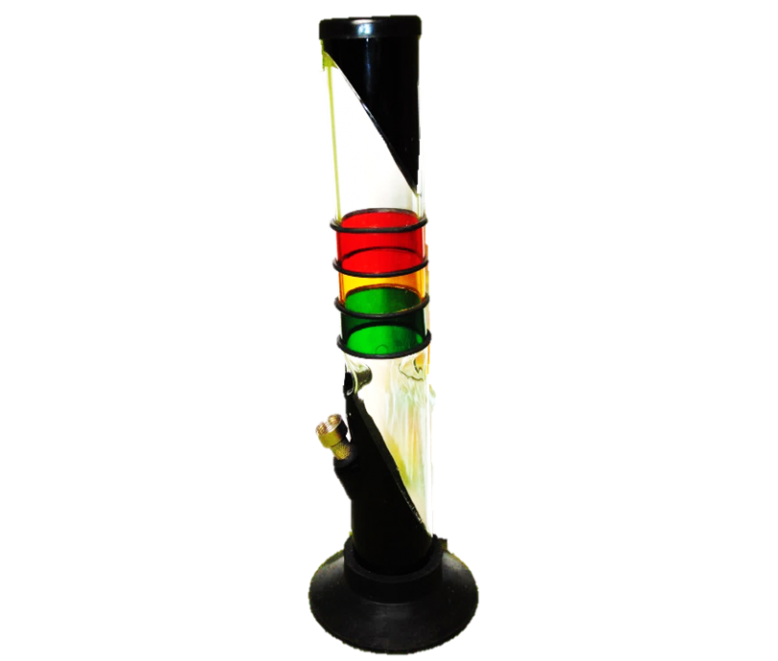 Acrylic Waterpipe - 30cm, Funky Rasta Band