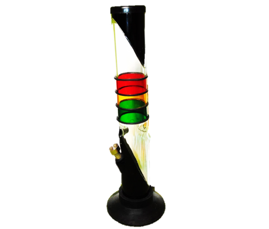 Acrylic Waterpipe - 30cm, Funky Rasta Band