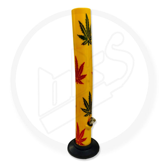 Acrylic Waterpipe - 40cm, Leaner, Coloured Leaves