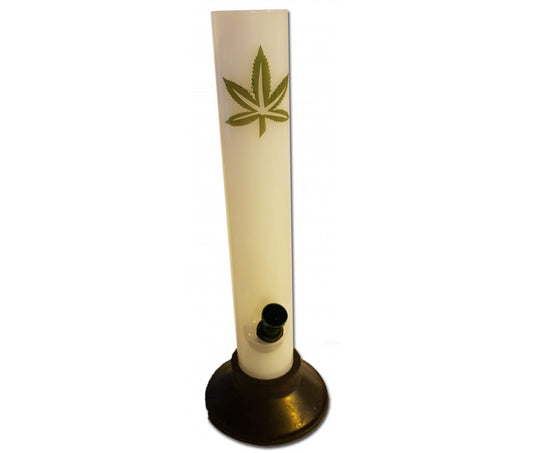 Acrylic Waterpipe - 26cm, Straight, Milk Leaf (Rubber Base)