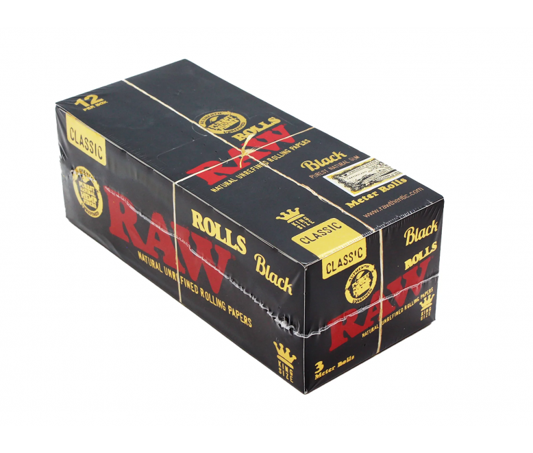 RAW - Black, King Size Slim, 3m Paper Roll