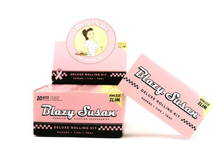 Blazy Susan - Pink, King Size Slim, Deluxe Rolling Kit, Papers, Tips & Tray