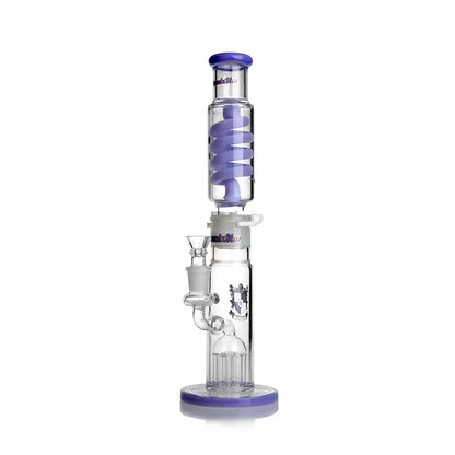 Phoenix Star - Glass Waterpipe, 38cm Straight, 8 Tree Percolator with Freezable Coil