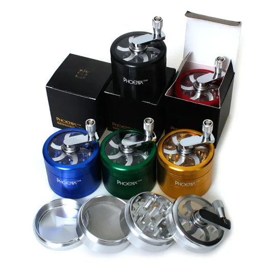 Phoenix Star - Grinder, 54mm, 4pc, Metal with Hand Crank