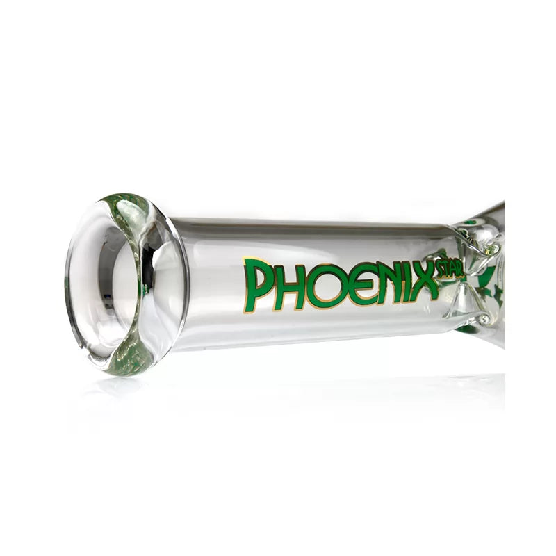 Phoenix Star - Glass Waterpipe, 25cm Beaker, Coloured Downstem and Bowl