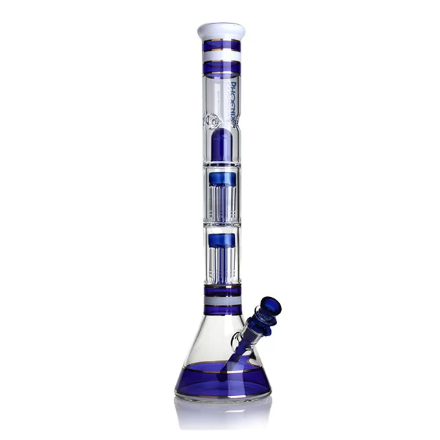 Phoenix Star - Glass Waterpipe, 45cm Beaker with Ice Catcher, Splash Guard and Double 8 Arm Percolators