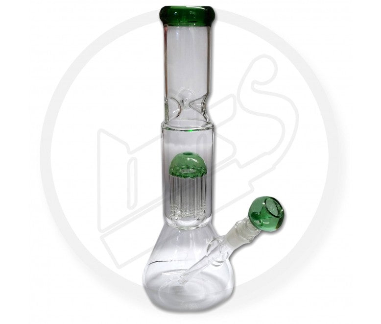 Glass Waterpipe - 34cm, Beaker with Percolator Ice Pinch