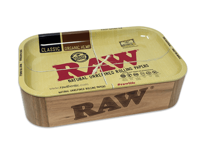 RAW - Wooden Cache Box, Storage Box & Rolling Tray